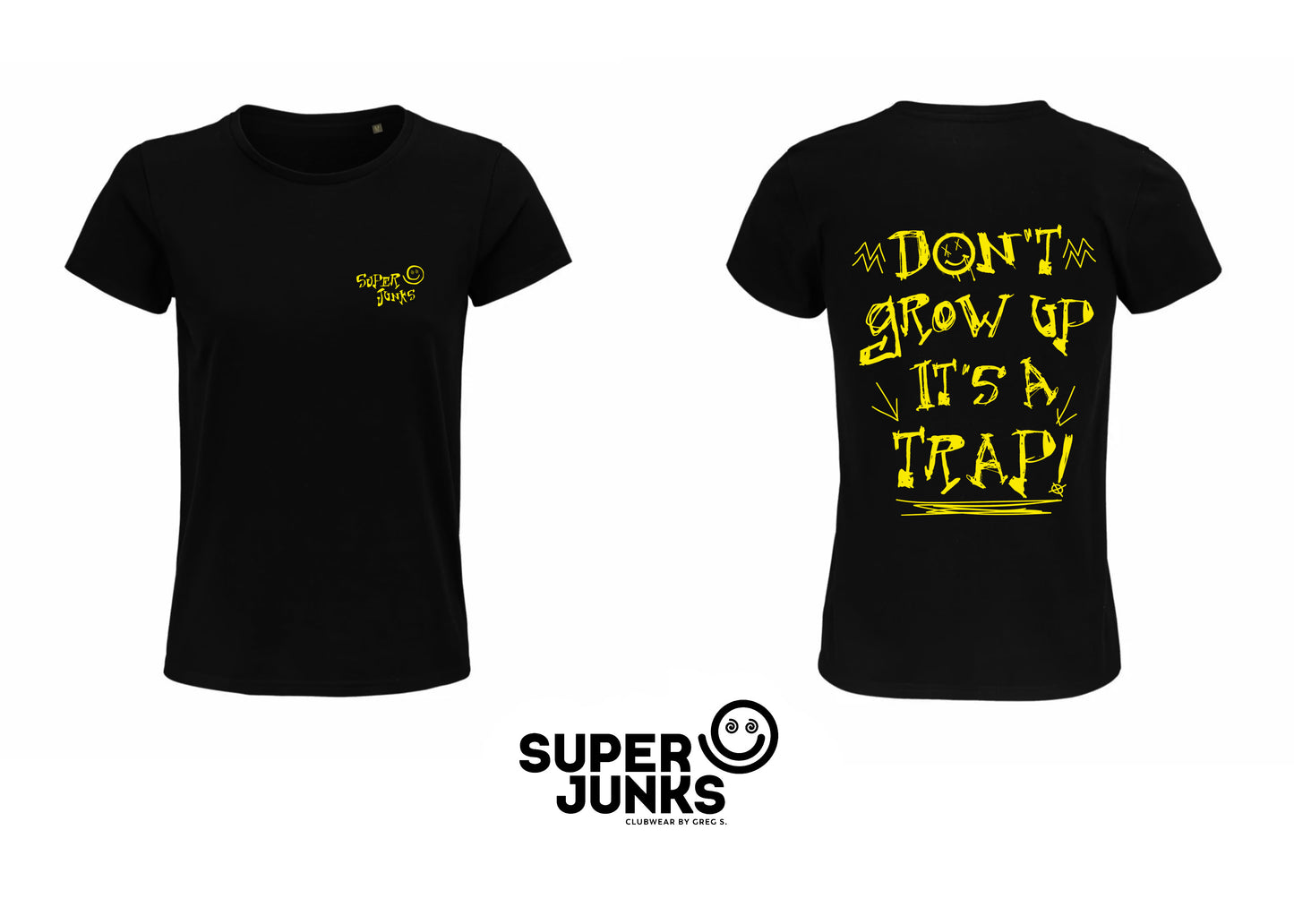 DON'T GROW UP YELLOW FLUO WOMAN T-SHIRT