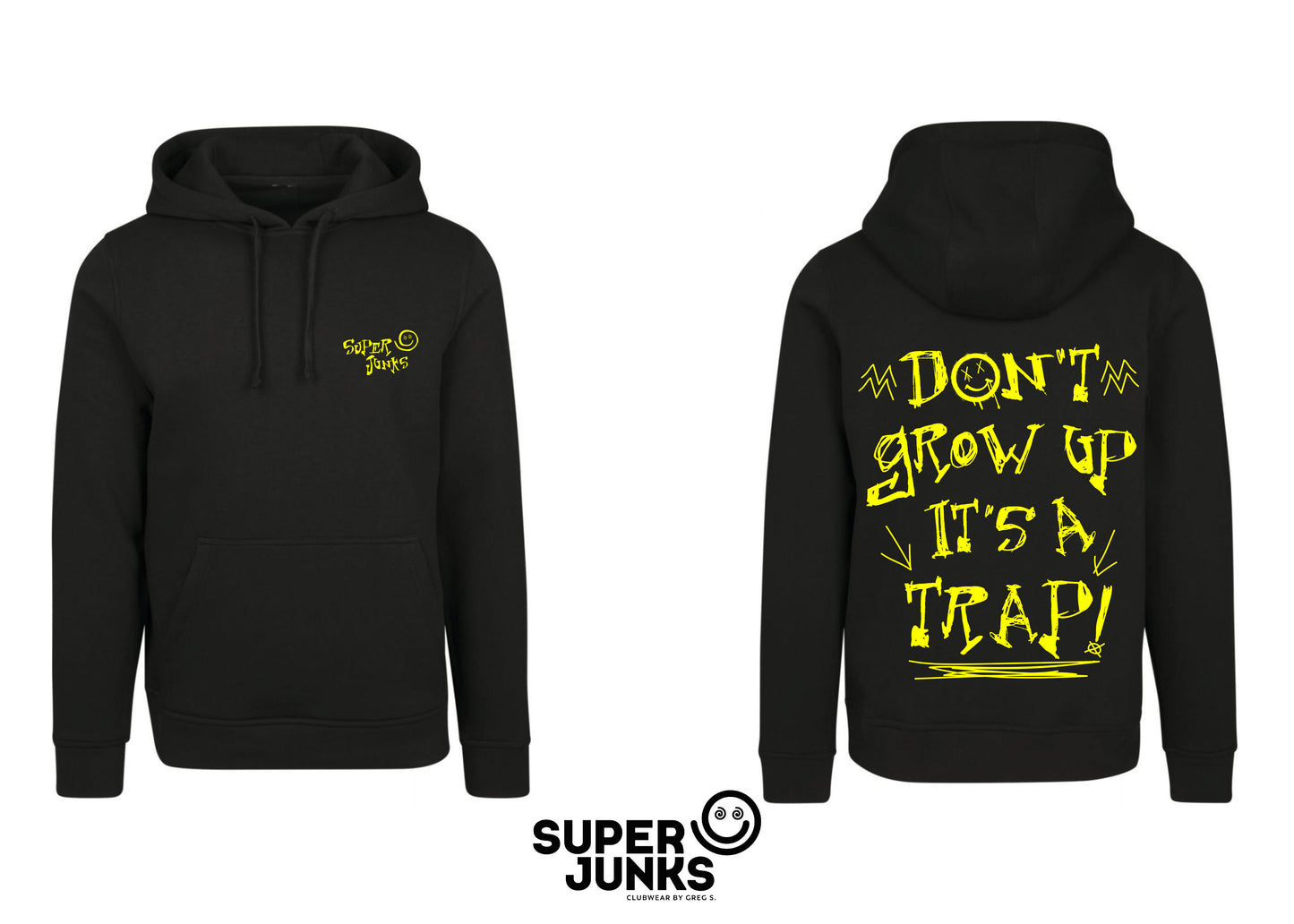 DON'T GROW UP YELLOW FLUO HOODIE