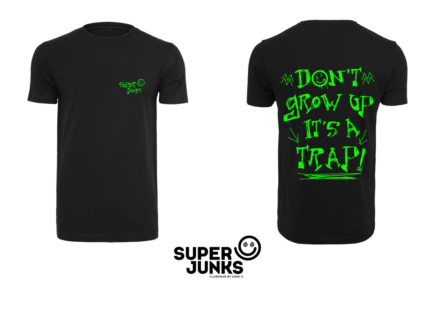 DON'T GROW UP GREEN FLUO T-SHIRT