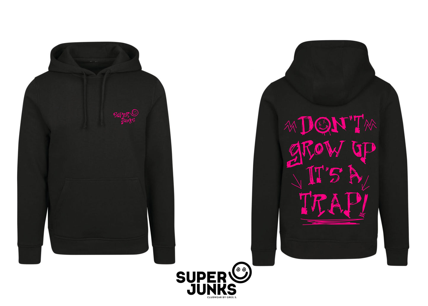 DON'T GROW UP PINK FLUO HOODIE