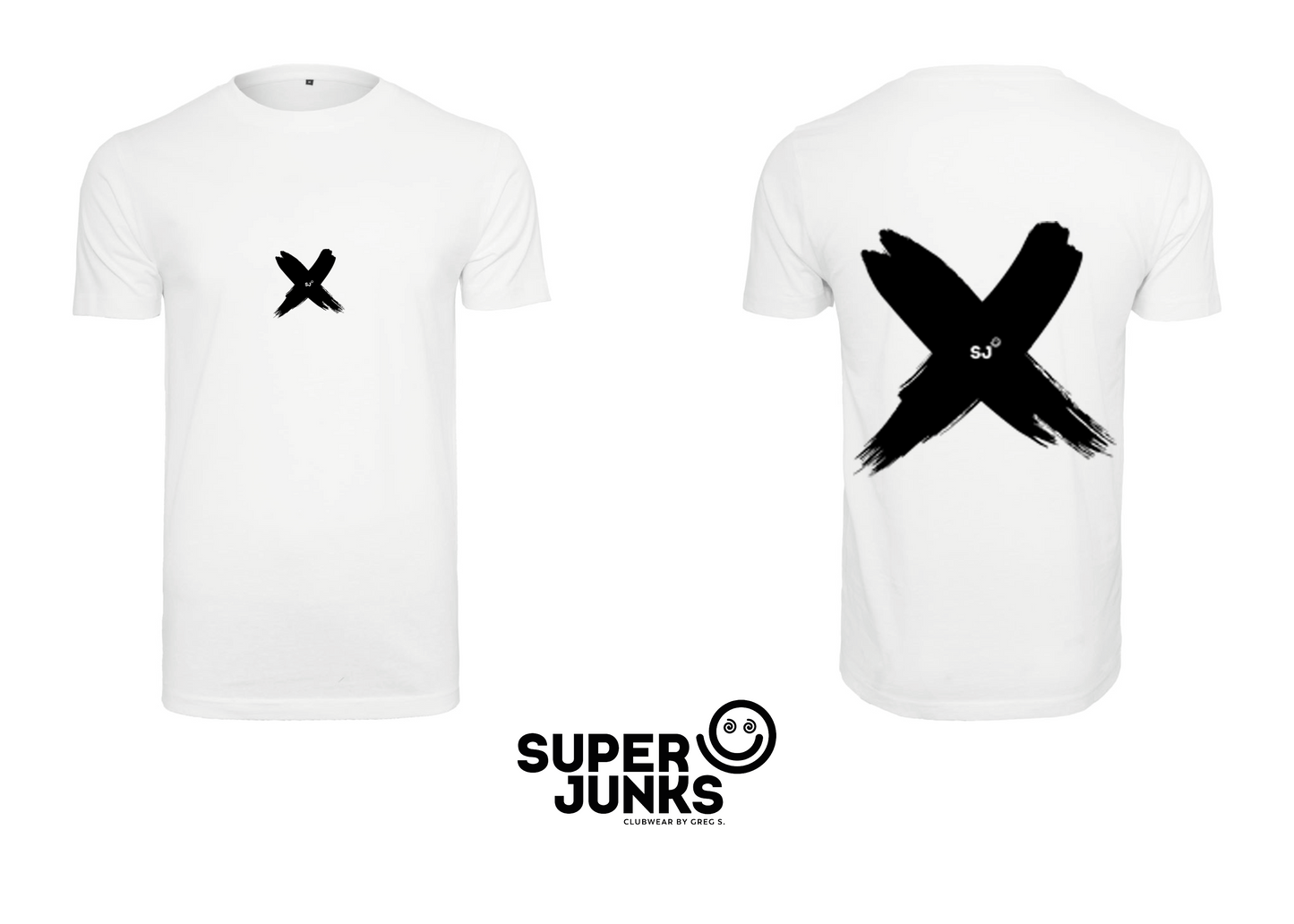 BRUSHED X BLACK ON WHITE T-SHIRT