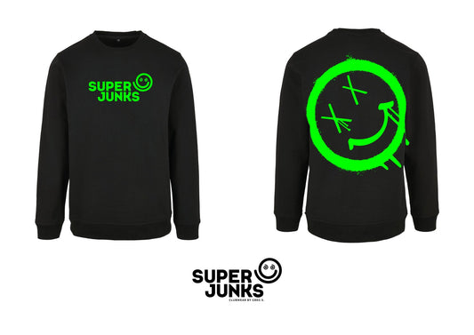 BIG X-SMILEY GREEN FLUO SWEATER