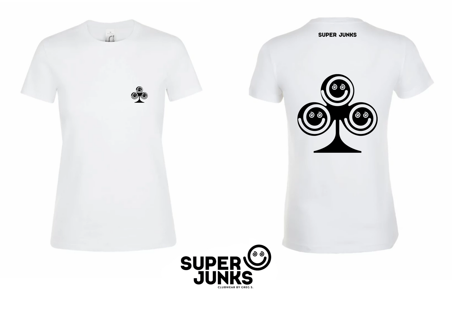 CLOVER BLACK ON WHITE WOMAN T-SHIRT