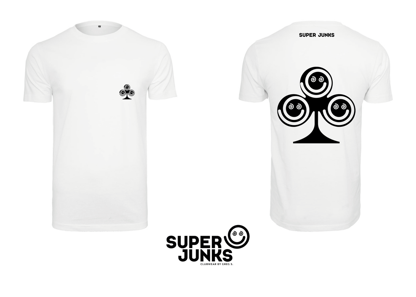 CLOVER BLACK ON WHITE T-SHIRT