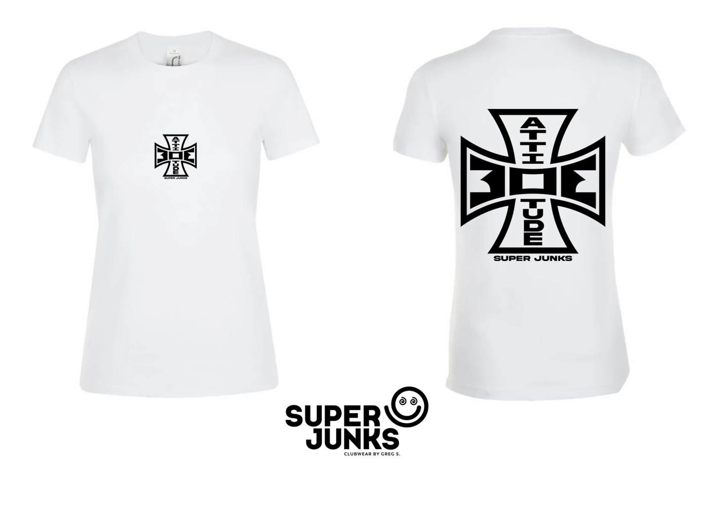 303 BLACK ON WHITE WOMAN T-SHIRT