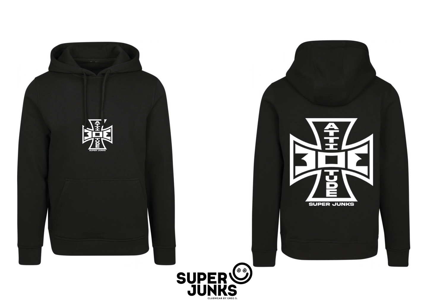 303 WHITE ON BLACK HOODIE