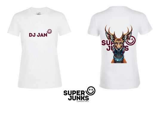 DJ JAN DEER WHITE WOMAN T-SHIRT