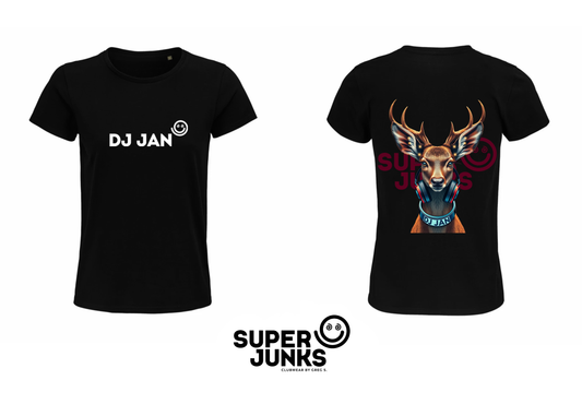 DJ JAN DEER BLACK WOMAN T-SHIRT