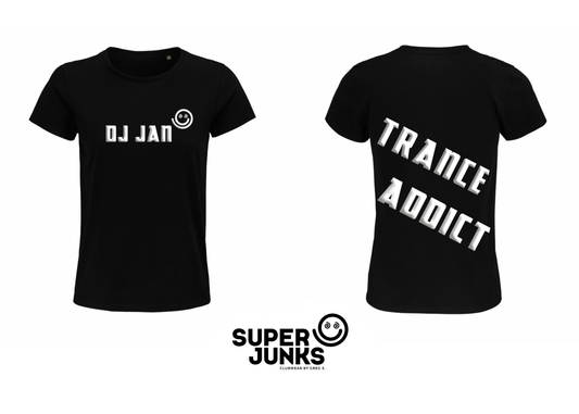 DJ JAN TRANCE ADDICT BLACK WOMAN T-SHIRT