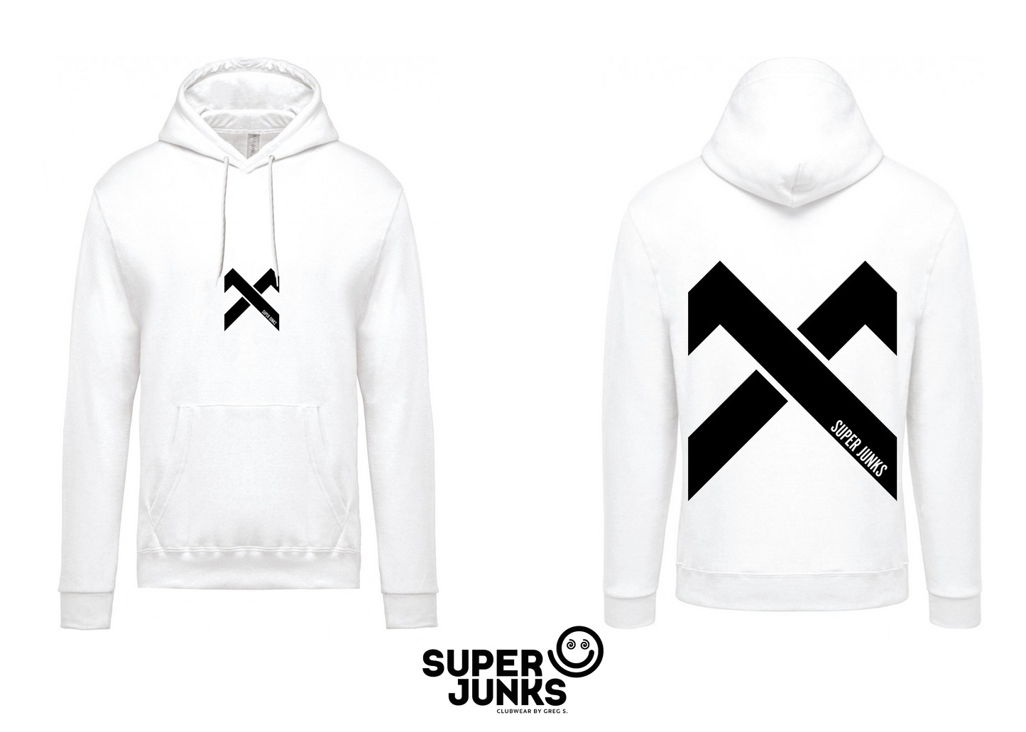 HOOKED X BLACK ON WHITE FLUO HOODIE