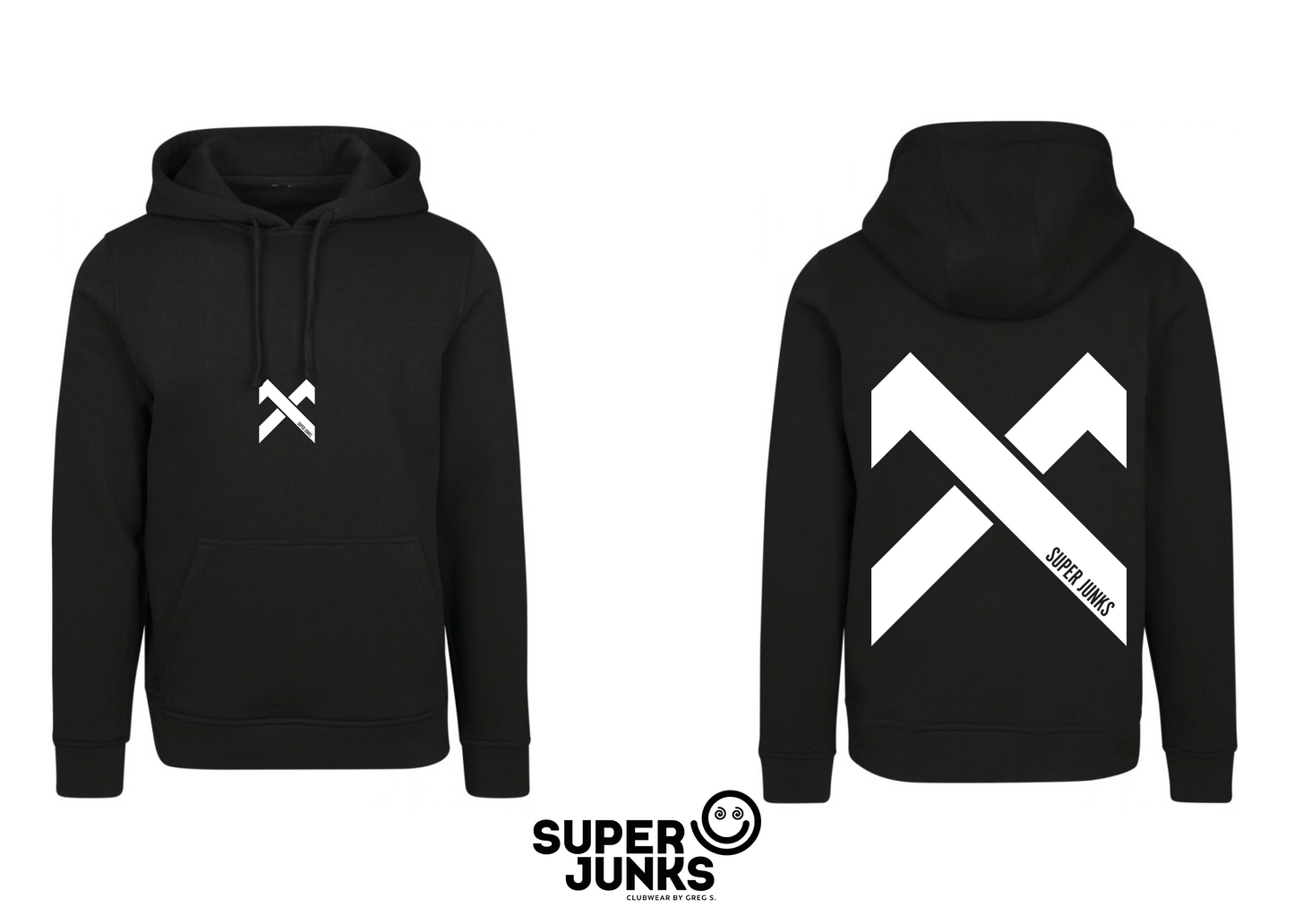 HOOKED X WHITE ON BLACK FLUO HOODIE