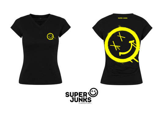 BIG X-SMILEY YELLOW FLUO WOMAN T-SHIRT