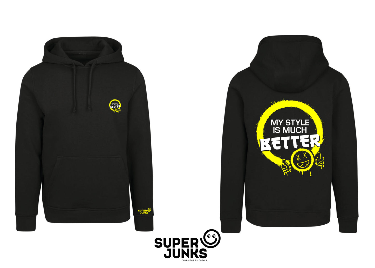 MY STYLE IS MUCH BETTER YELLOW FLUO HOODIE