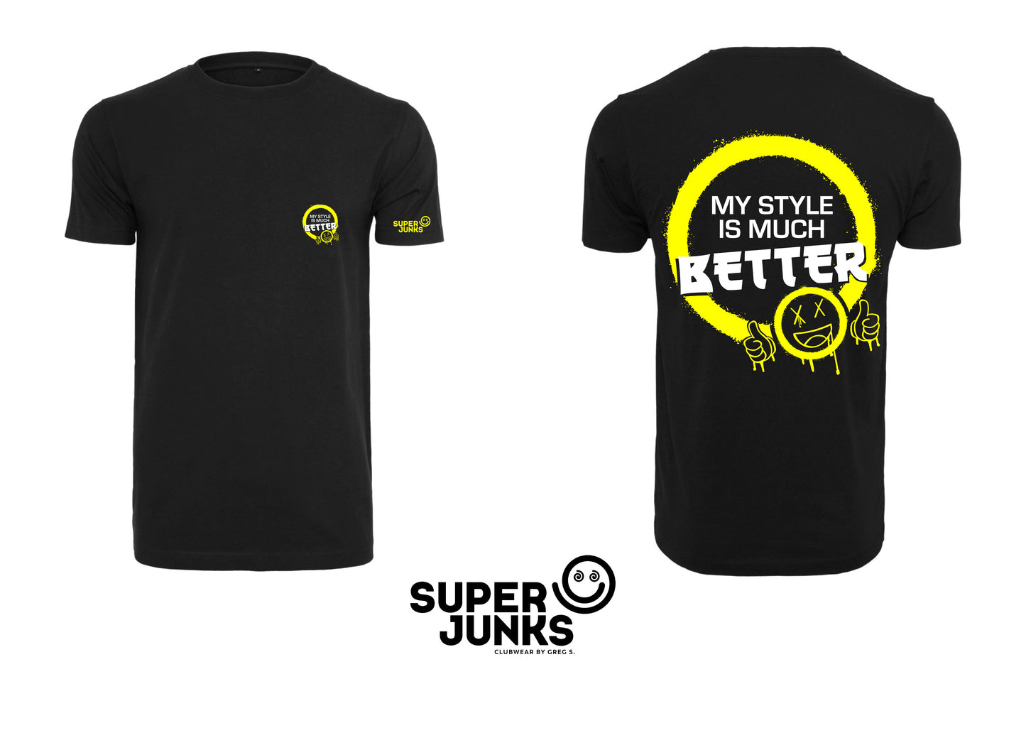 MY STYLE IS MUCH BETTER YELLOW FLUO T-SHIRT