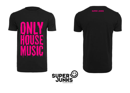 ONLY HOUSE MUSIC PINK FLUO T-SHIRT