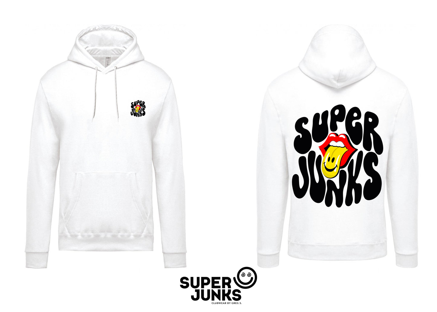 ROLLING JUNKS WHITE HOODIE