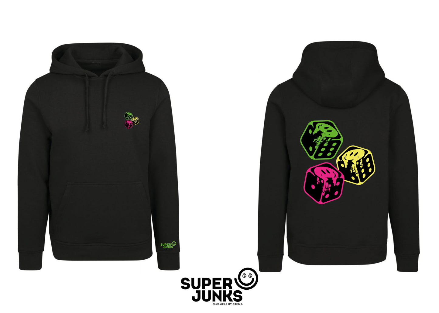 SMILEY DICE FLUO HOODIE