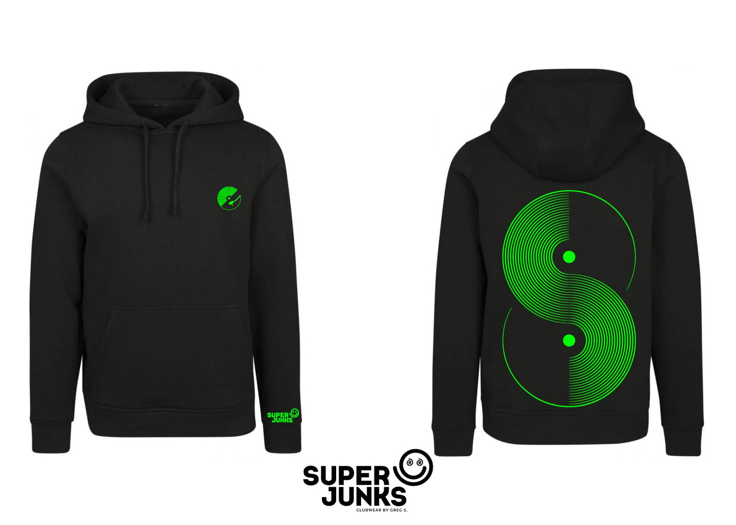 ONLY VINYL GREEN FLUO HOODIE