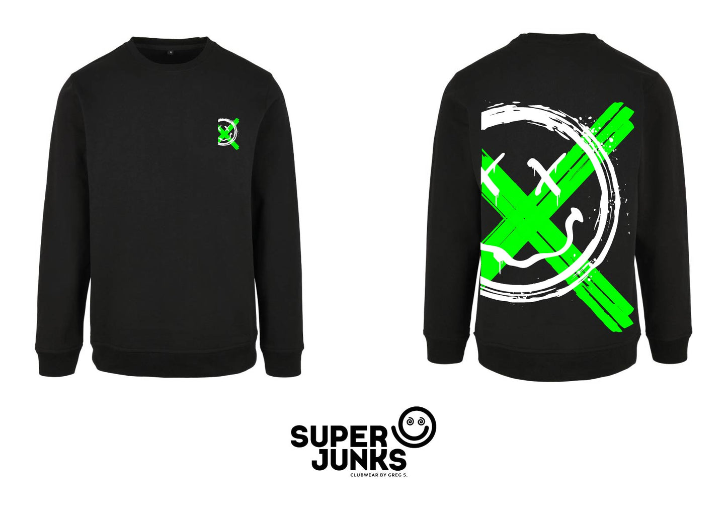 X-CROSS SMILEY GREEN FLUO SWEATER