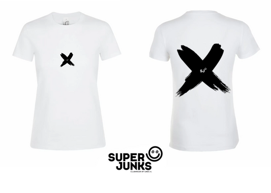 BRUSHED X BLACK ON WHITE WOMAN T-SHIRT