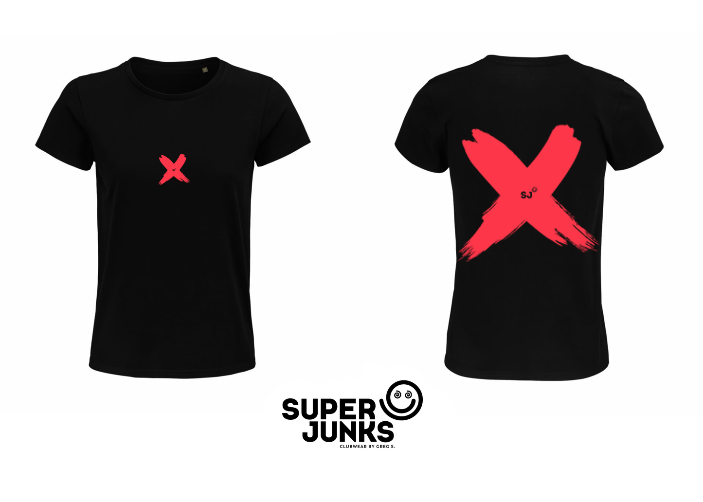 BRUSHED X NEON RED WOMAN T-SHIRT