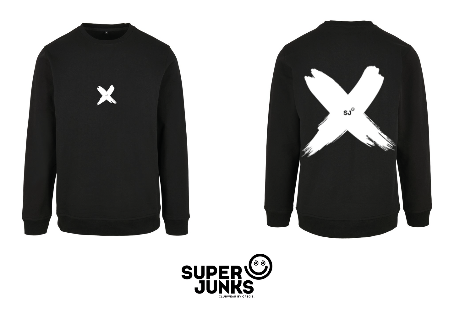 X = X WHITE ON BLACK SWEATER