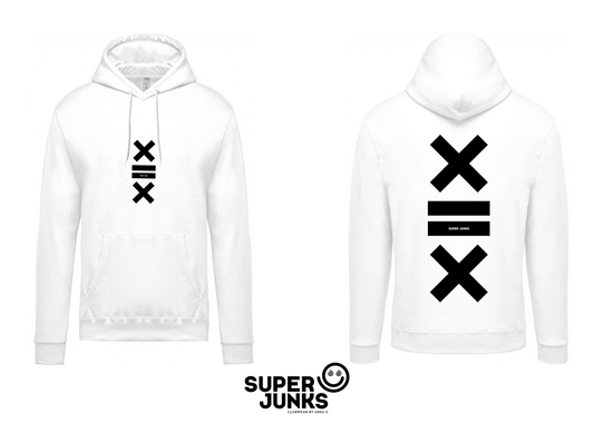 X = X BLACK ON WHITE HOODIE