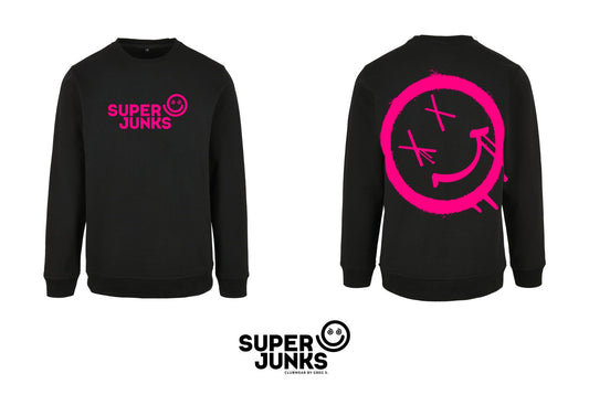 BIG X-SMILEY PINK FLUO SWEATER