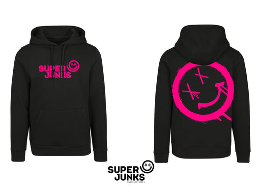 BIG X-SMILEY PINK FLUO HOODIE