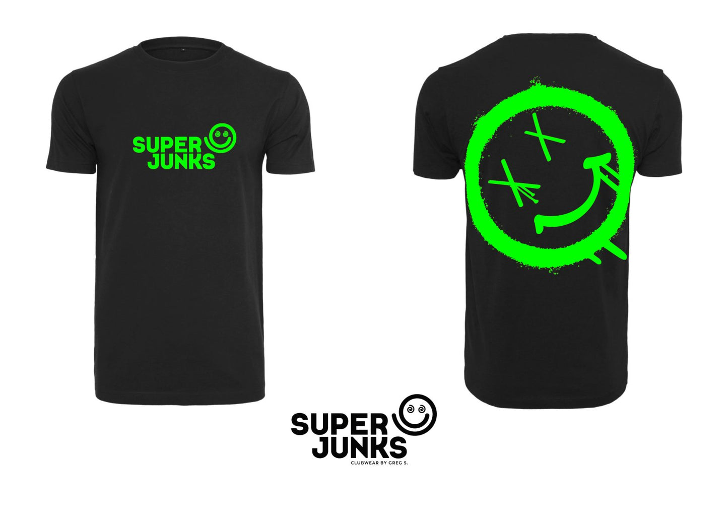 BIG X-SMILEY GREEN FLUO T-SHIRT