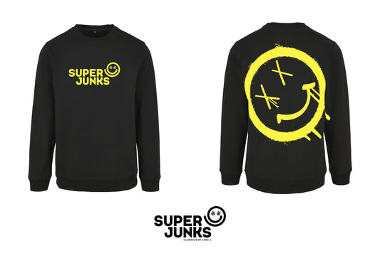 BIG X-SMILEY YELLOW FLUO SWEATER