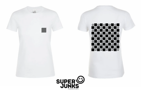 SMILEY BOARD BLACK ON WHITE WOMAN T-SHIRT