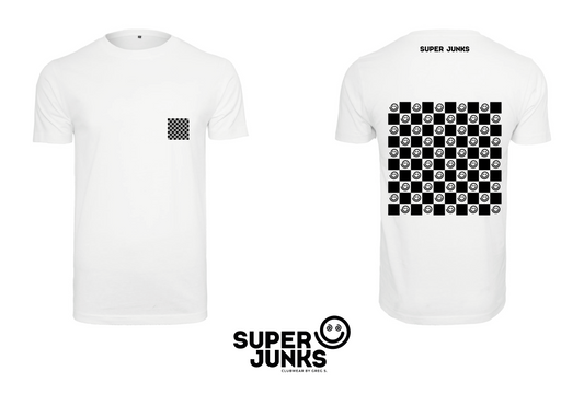 SMILEY BOARD BLACK ON WHITE T-SHIRT