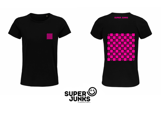 SMILEY BOARD PINK FLUO WOMAN T-SHIRT