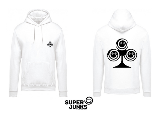 CLOVER BLACK ON WHITE HOODIE