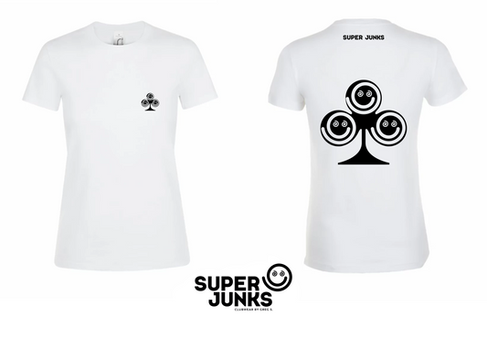 CLOVER BLACK ON WHITE WOMAN T-SHIRT