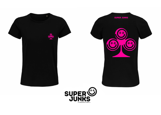 CLOVER PINK FLUO WOMAN T-SHIRT