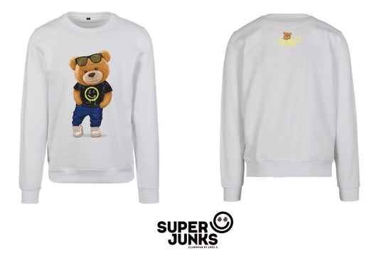 X-SMILEY BEAR WHITE SWEATER