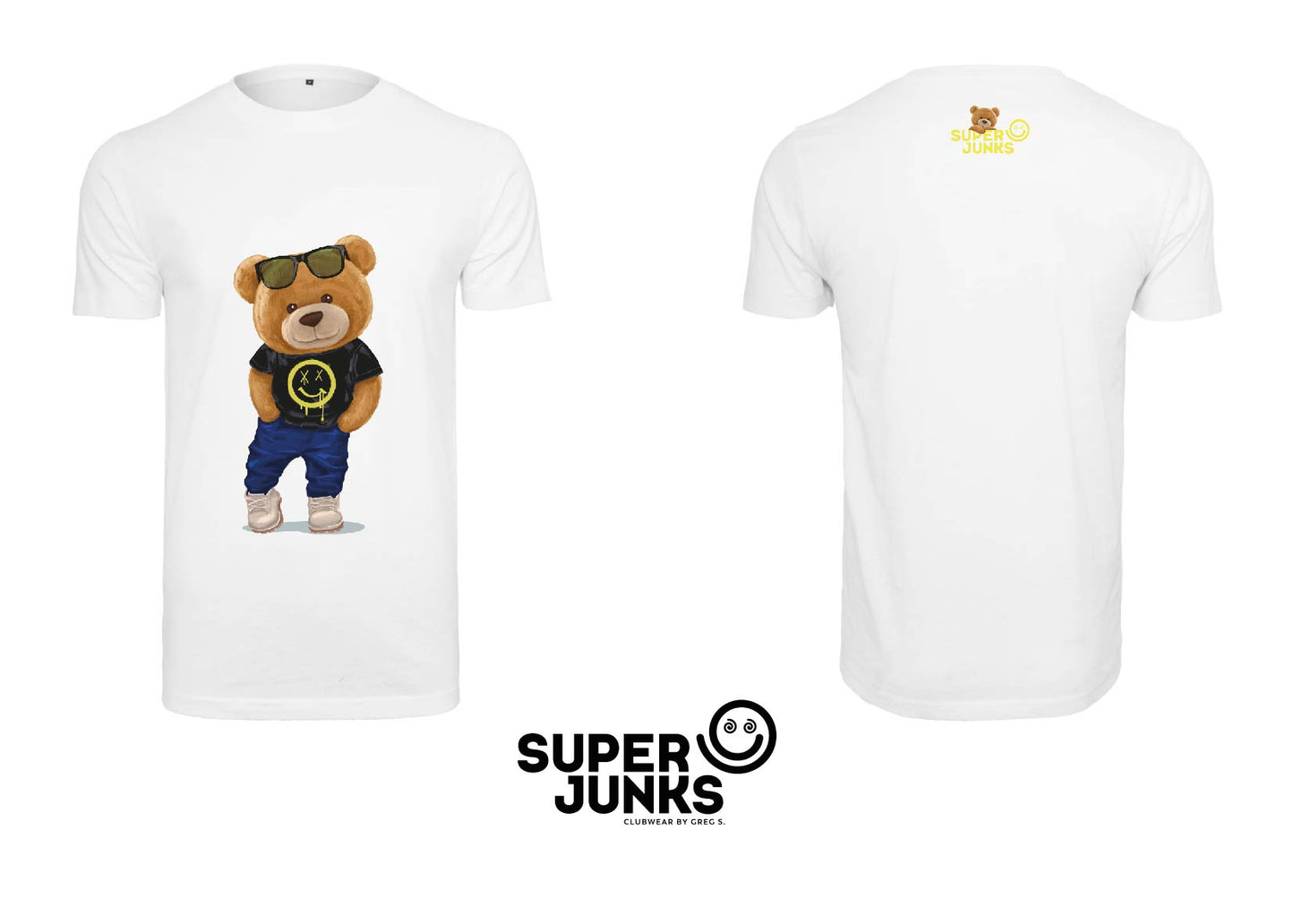 X-SMILEY BEAR WHITE T-SHIRT