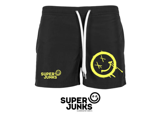 X-SMILEY YELLOW FLUO SWIM SHORTS